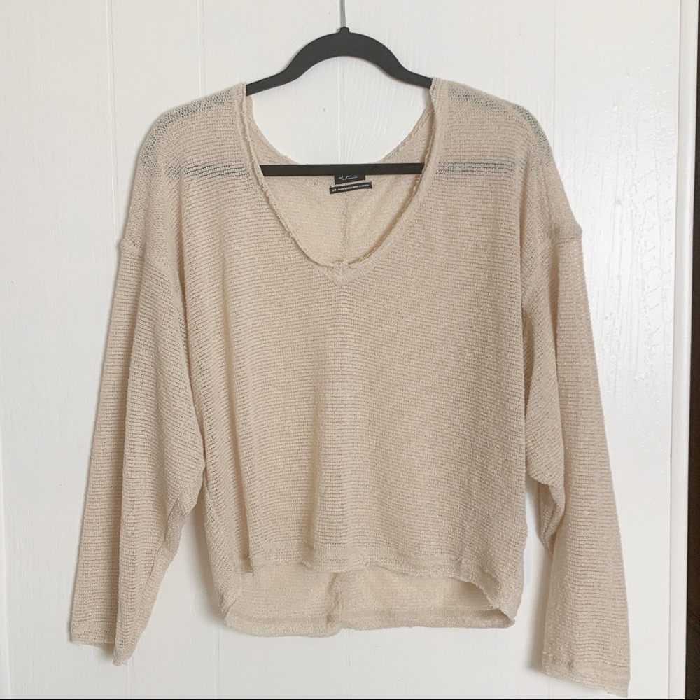 UO Out From Under Long Sleeve Beige Sweater